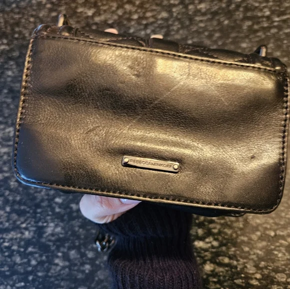 Rebecca Minkoff Black Quilted Leather Crossbody Bag w/ Gunmetal Hardware - Picture 5 of 11